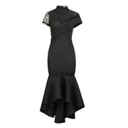 Short-sleeved High-waist Ruffled Party Dress For Women