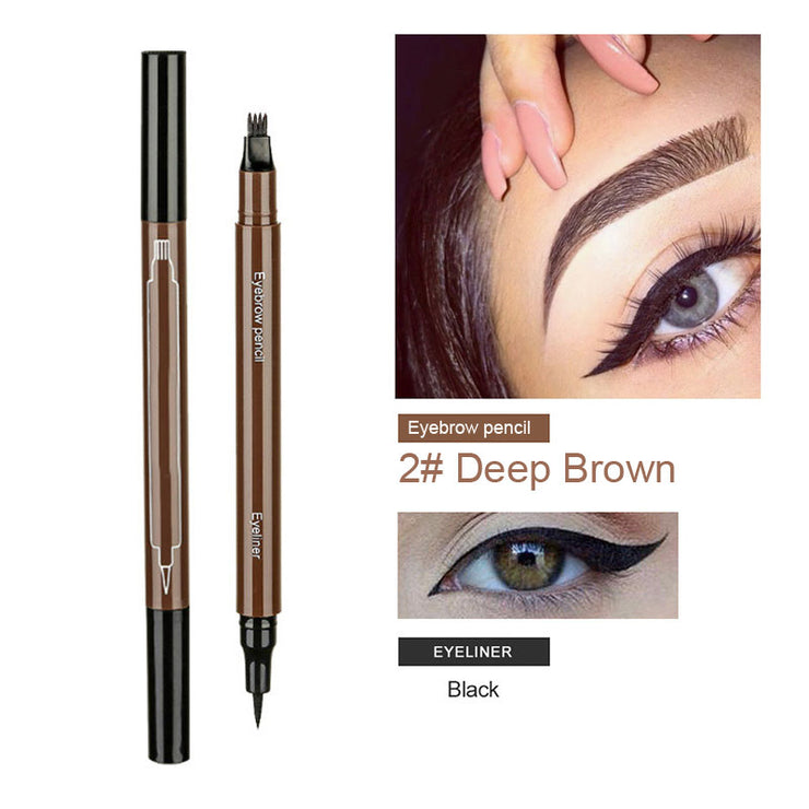 Double-tip eyebrow pencil eyeliner