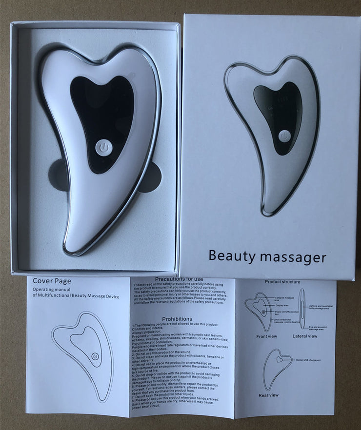 Little Dolphin Micro-current Gua Sha Removal Apparatus for Neck Wrinkles, Facial Lifting and Firming Facial Massage, Heat Induction Apparatus