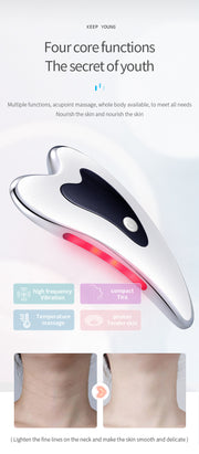 Little Dolphin Micro-current Gua Sha Removal Apparatus for Neck Wrinkles, Facial Lifting and Firming Facial Massage, Heat Induction Apparatus