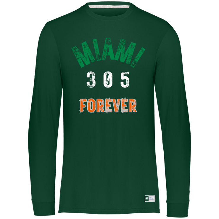 Men's Essential Dri-Power Miami Canes Long Sleeve Tee