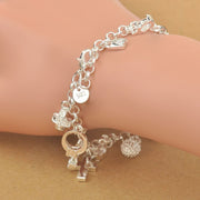 Cross Moon Heart  Bracelet