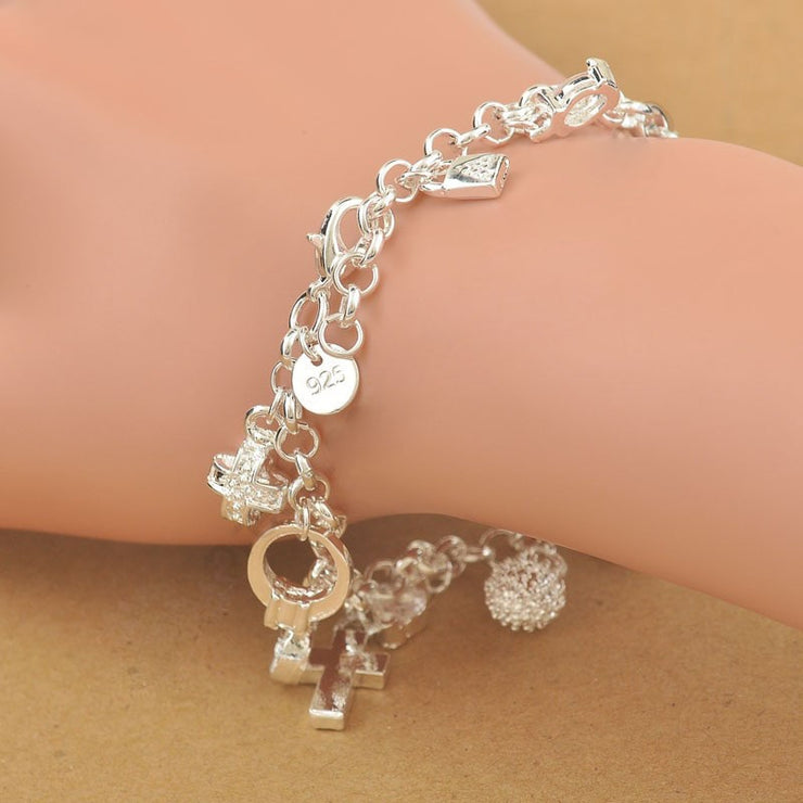 Cross Moon Heart  Bracelet